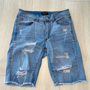 Bebe Denim Shorts Heartbreaker Bermuda. Size 26